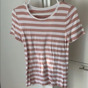 Pink and White Stripped Fitted Shirt